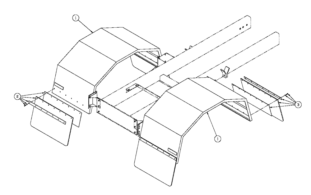 Схема запчастей Case IH FLX3300B - (10-003) - REAR FENDERS Options