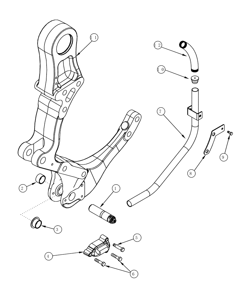Схема запчастей Case IH MX270 - (09-59) - DRAFT CONTROL PINS HITCH (09) - CHASSIS/ATTACHMENTS