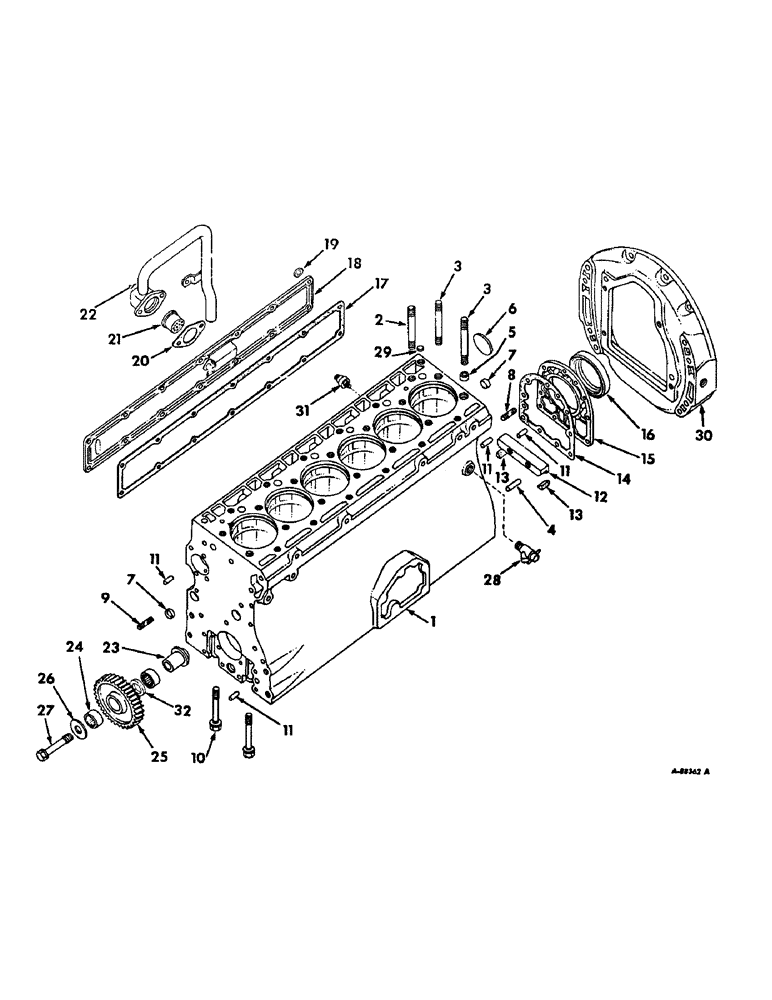 Схема запчастей Case IH 706 - (D-21) - DIESEL ENGINES, CRANKCASE AND RELATED PARTS (01) - ENGINE