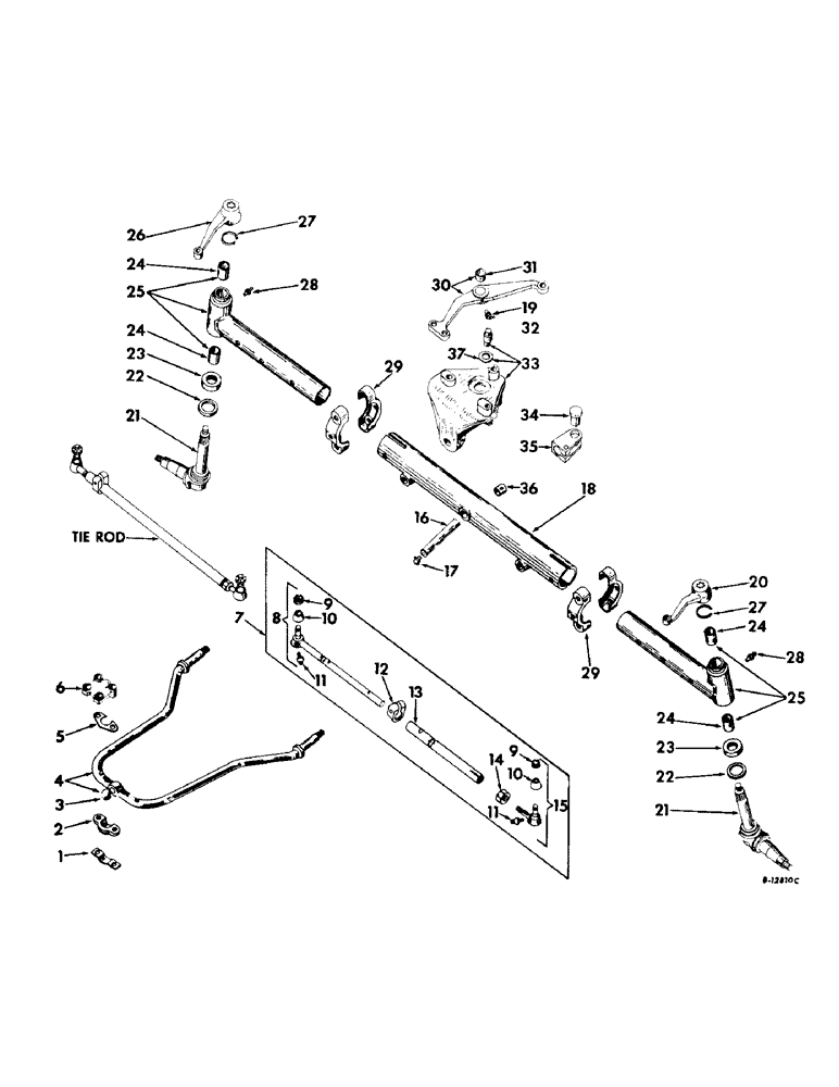 Схема запчастей Case IH 2706 - (J-16) - STEERING MECHANISM, ADJUSTABLE WIDE TREAD FRONT AXLE AND CONNECTIONS, INTERNATIONAL TRACTORS Steering Mechanism
