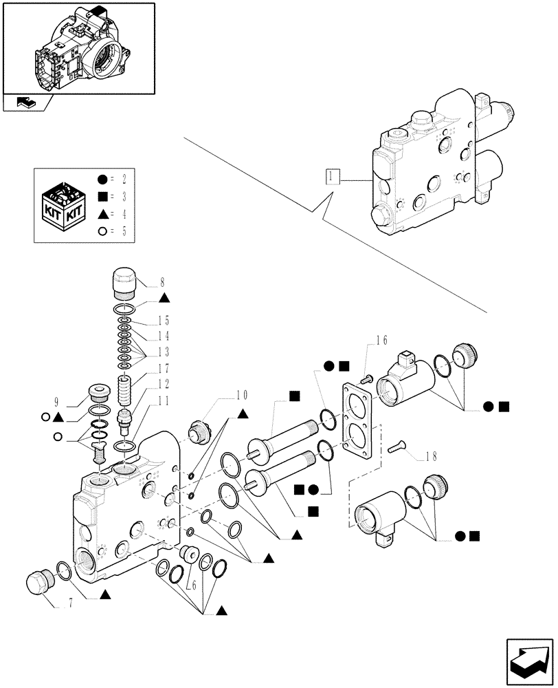 Схема запчастей Case IH PUMA 195 - (1.82.7/ B) - EDC VALVE - BREAKDOWN (07) - HYDRAULIC SYSTEM