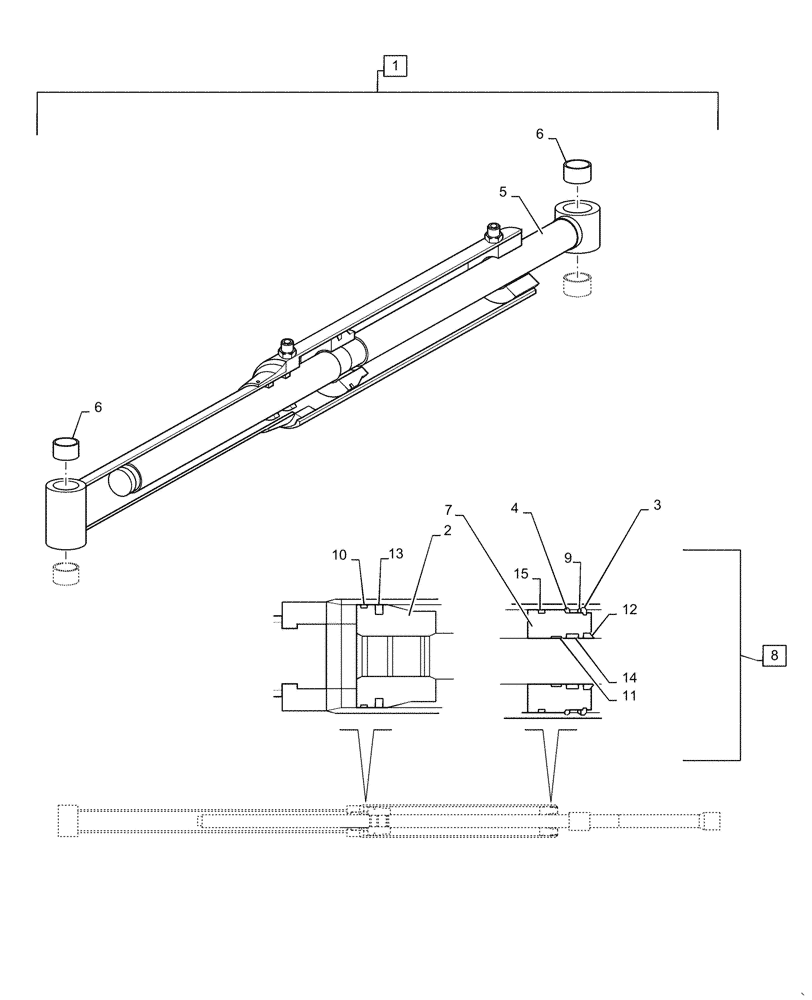 Схема запчастей Case IH L760 - (35.701.080) - BOOM LIFT CYLINDER - MSL (35) - HYDRAULIC SYSTEMS