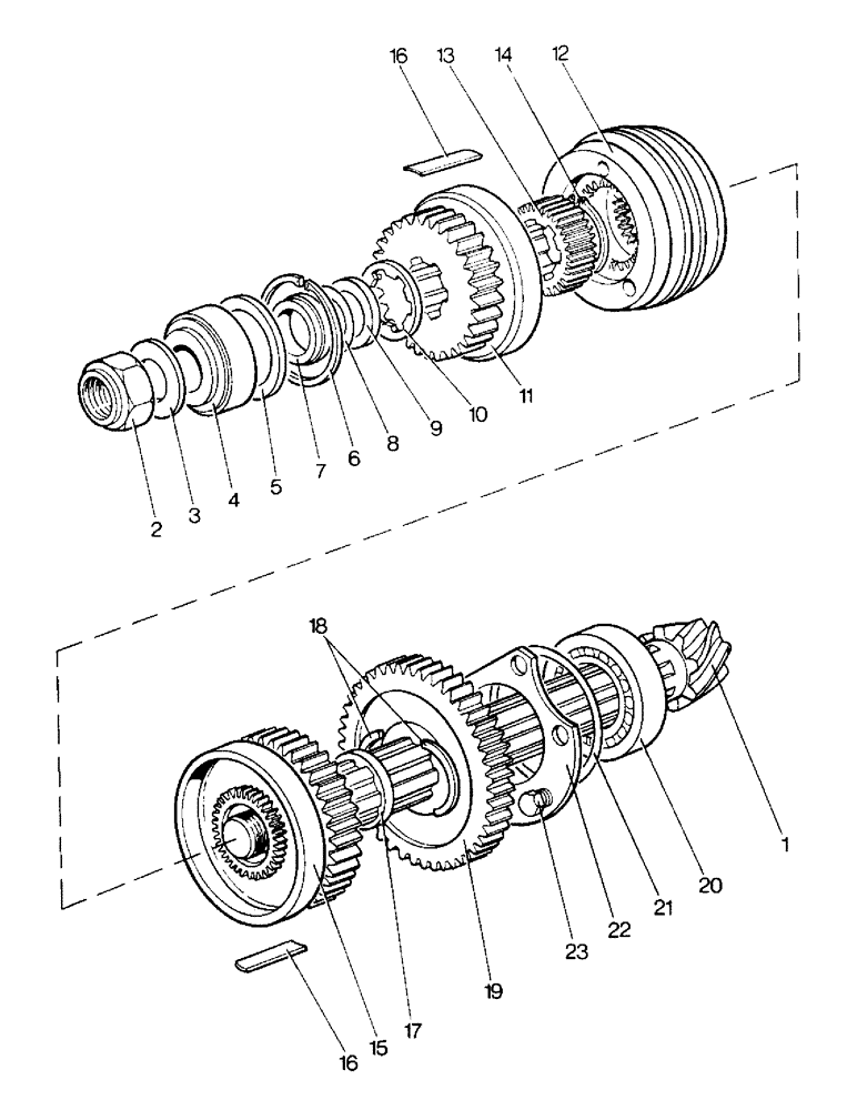 Схема запчастей Case IH 990 - (C03-1) - GEARBOX, BEVEL PINION SHAFT, 990, 990Q, 990SK, 995, 995Q, 995SK, 996, 996Q, 996SK, 990G, 995G, 996G Gearbox