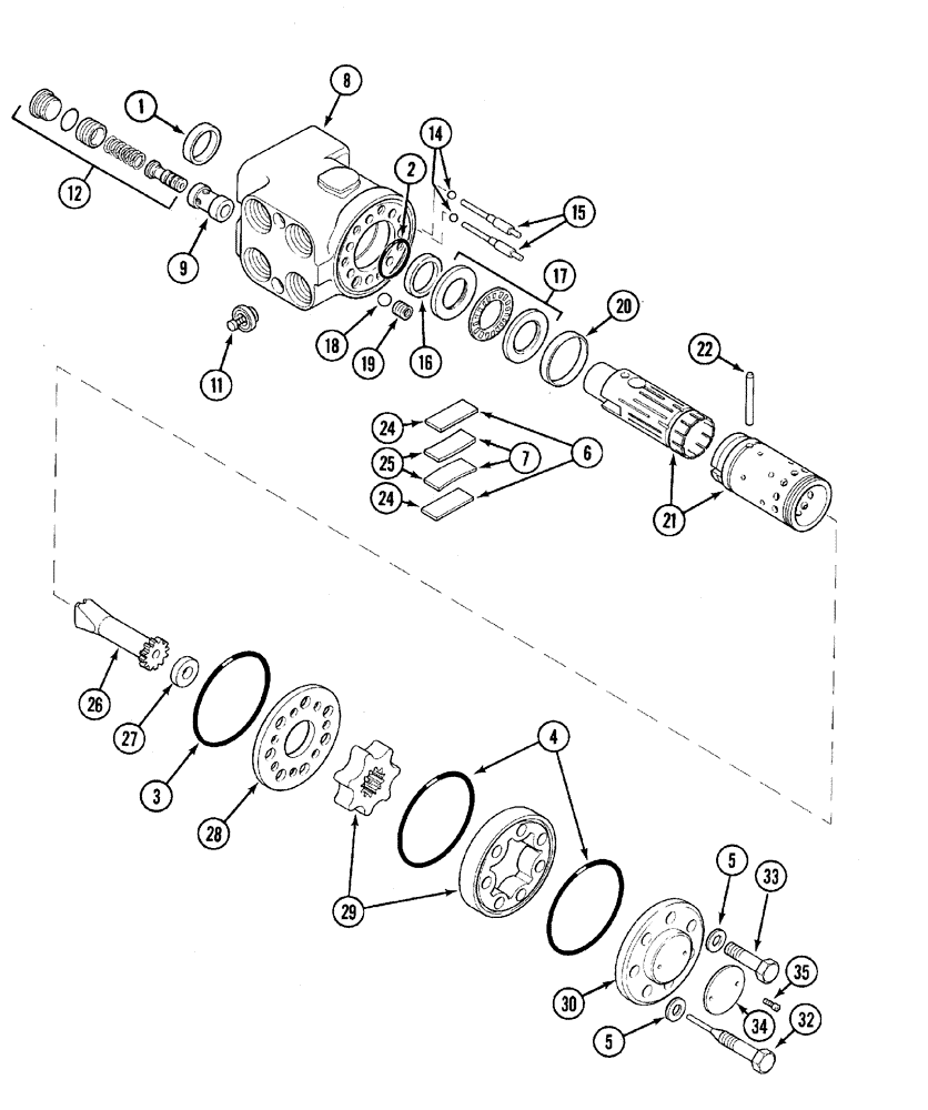 Схема запчастей Case IH C50 - (05-06) - INTEGRAL HYDROSTATIC STEERING VALVE, DANFOSS OSPC 100 OR (05) - STEERING