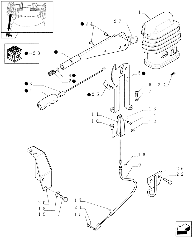 Схема запчастей Case IH PUMA 140 - (1.95.1/01) - ELECTRONIC PARK LOCK - HANDBRAKE CONTROL (VAR.330083-331083) (10) - OPERATORS PLATFORM/CAB