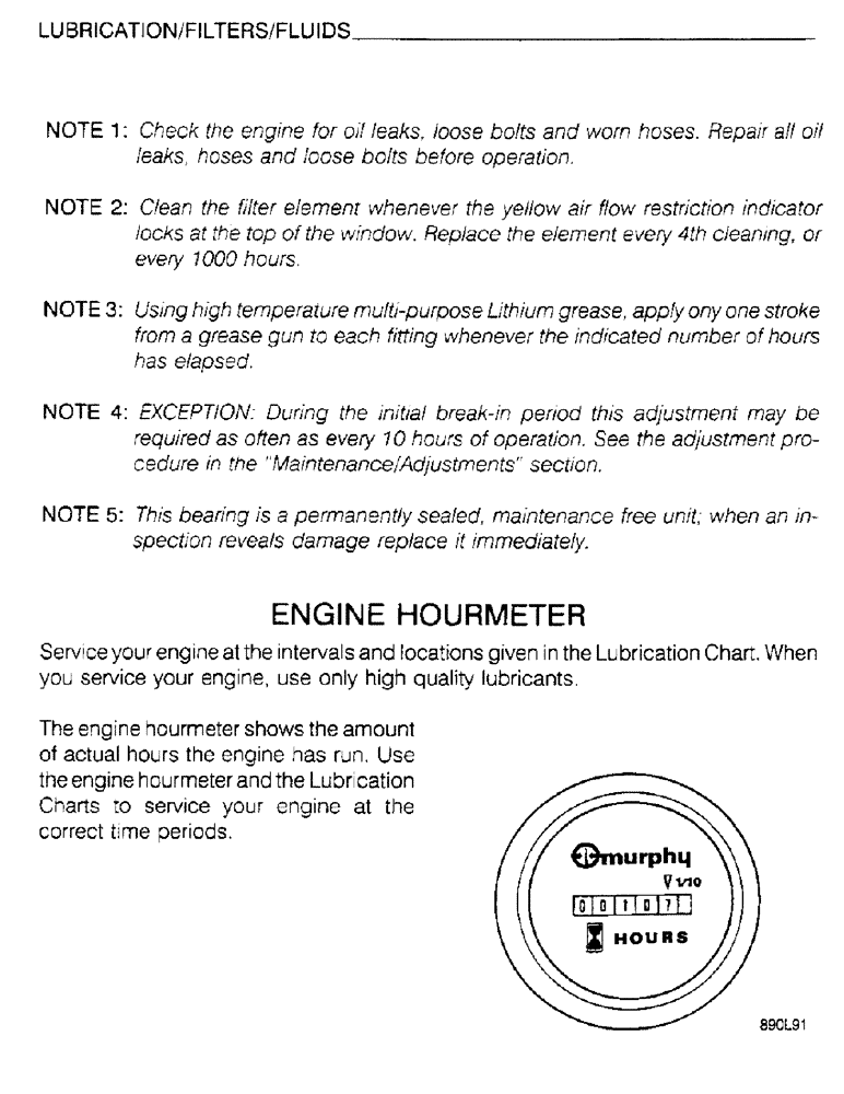 Схема запчастей Case IH 6830TA - (1-17) - LUBRICATION, FILTERS, FLUIDS, ENGINE HOURMETER 