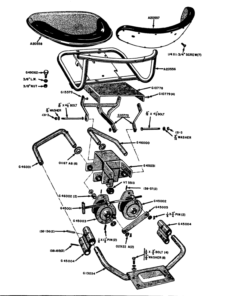 Схема запчастей Case IH 630 - (131) - DELUXE SEAT AND SUPPORT (09) - CHASSIS