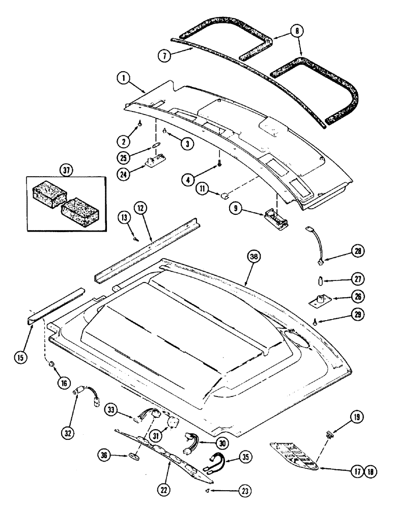 Схема запчастей Case IH 8950 - (9-094) - CAB, HEADLINER AND CONTROL PANEL (09) - CHASSIS/ATTACHMENTS