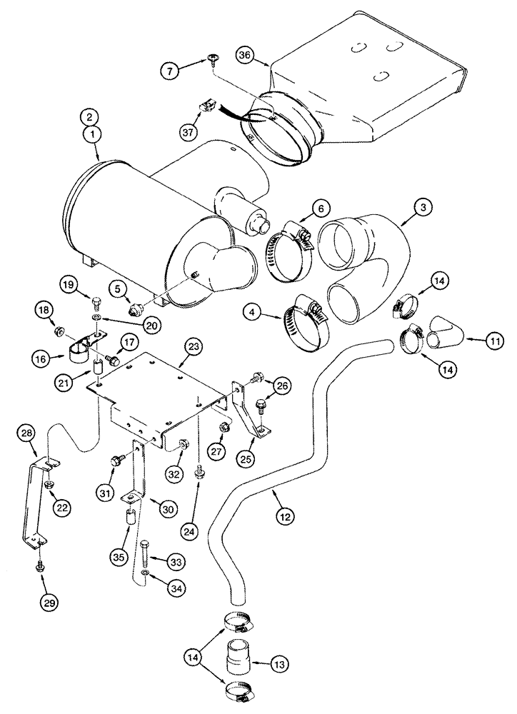 Схема запчастей Case IH 8930 - (2-012) - AIR INDUCTION SYSTEM, WITHOUT DEAERATION SYSTEM (02) - ENGINE