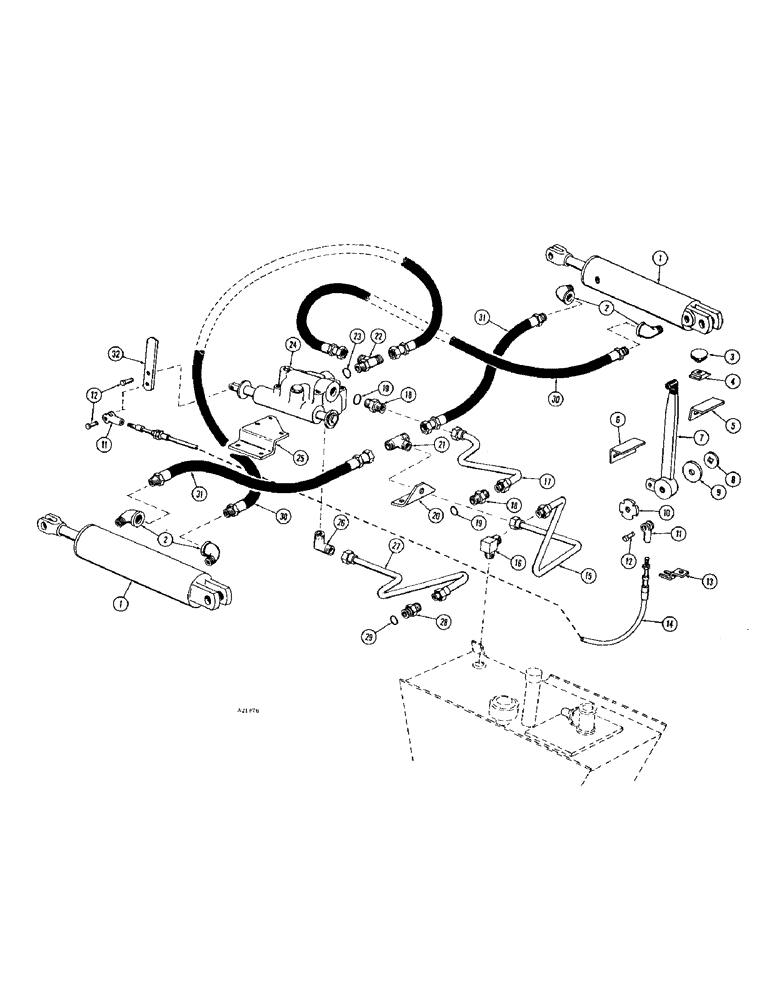 Схема запчастей Case IH 1470 - (158) - THREE POINT HITCH CONTROLS (06) - POWER TRAIN