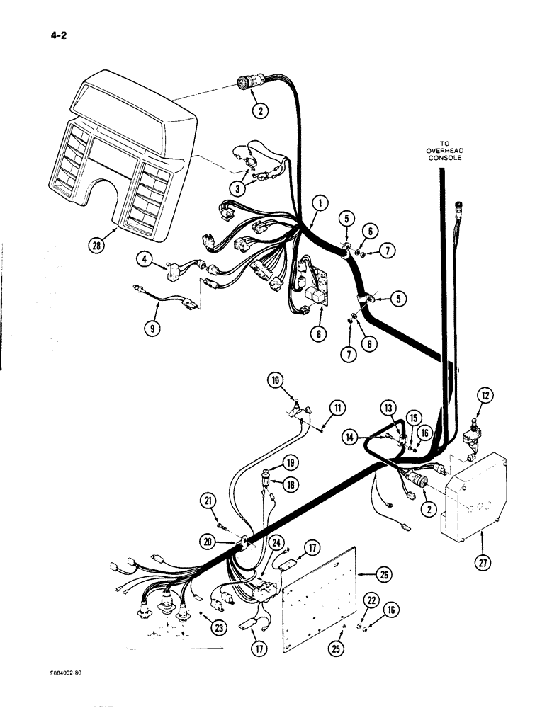 Схема запчастей Case IH 9170 - (4-02) - LOWER CAB HARNESS (04) - ELECTRICAL SYSTEMS