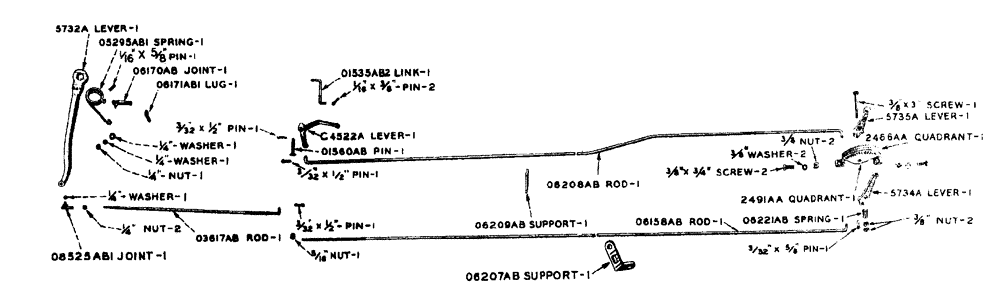 Схема запчастей Case IH LA-SERIES - (013) - SPARK AND THROTTLE CONTROL - RATCHET TYPE, PRIOR TO TRACTOR NO. 4904771 (04) - ELECTRICAL SYSTEMS