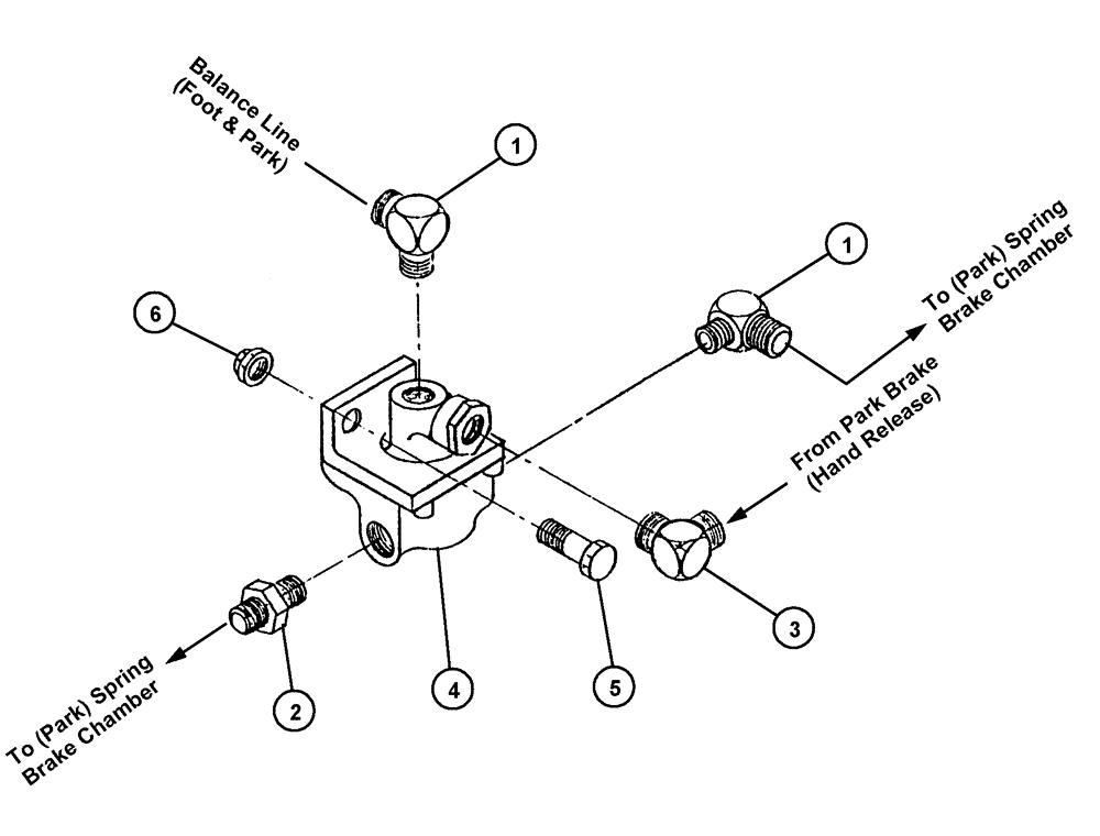 Схема запчастей Case IH 4375 - (07-006) - QUICK RELEASE, PARK BRAKE Pneumatics