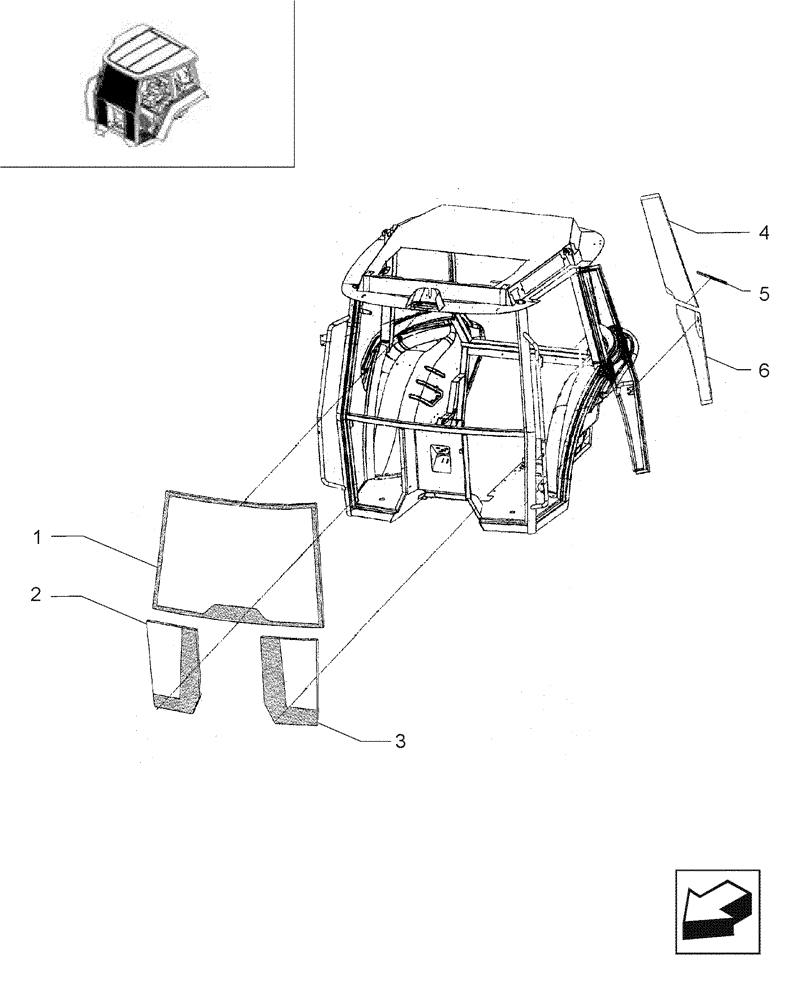 Схема запчастей Case IH JX65 - (1.92.0[58]) - FRONT WINDOWS (10) - OPERATORS PLATFORM/CAB