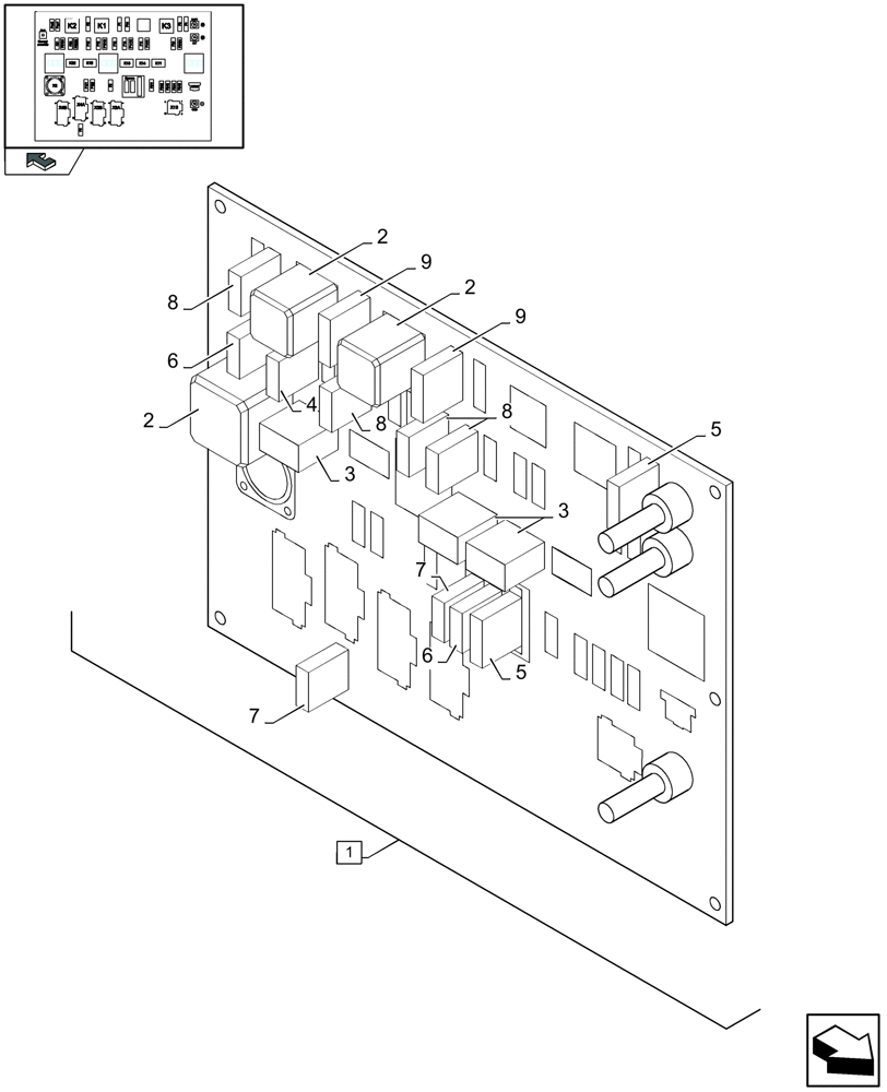 Схема запчастей Case IH LBX432R - (06.01B[01]) - FUSE PRINT - F480499 (06) - ELECTRICAL SYSTEMS