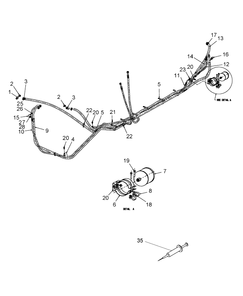 Схема запчастей Case IH AFX8010 - (E.40.D.37[1]) - A/C & HEATER HOSES E - Body and Structure