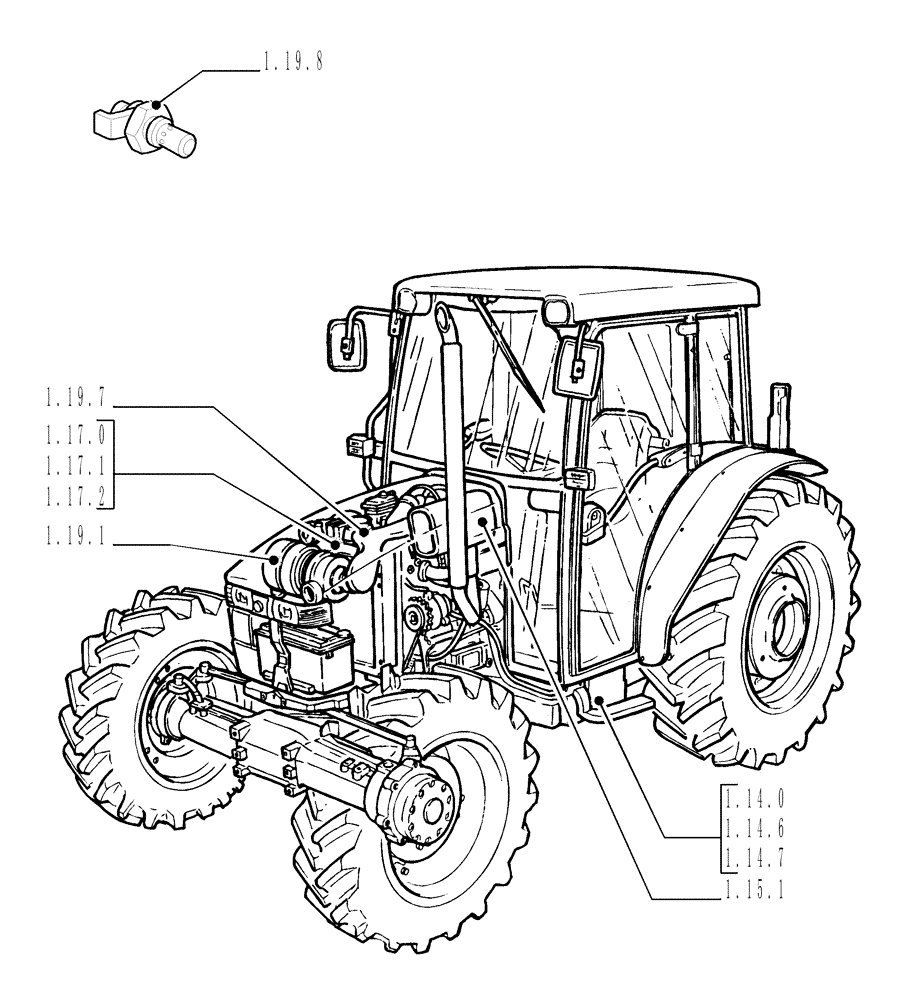 Схема запчастей Case IH JX1085C - (1.09.0) - SEC. 02 - ENGINE EQUIP. (02) - ENGINE EQUIPMENT