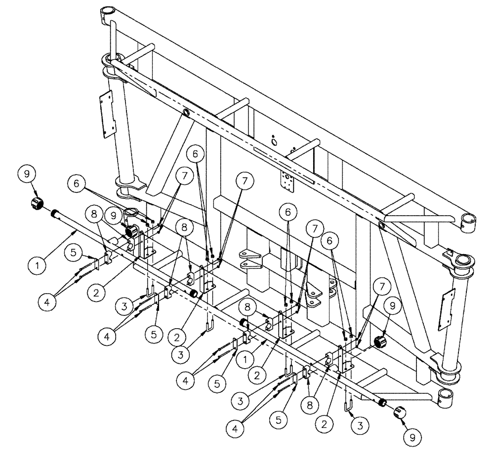 Схема запчастей Case IH SPX4260 - (09-021) - NOZZLE SPACING GROUP, 5 SECTION, HV, 20" OFF, CENTER SECTION Liquid Plumbing