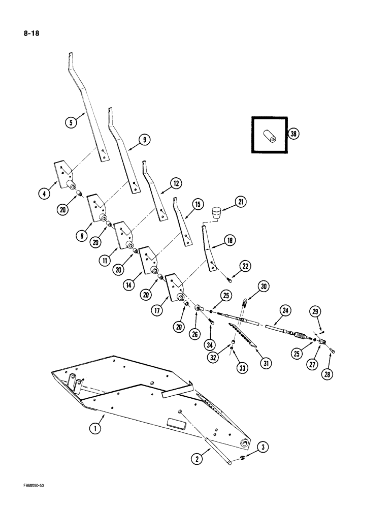 Схема запчастей Case IH KP-525 - (8-18) - REMOTE HYDRAULIC CONTROLS (08) - HYDRAULICS