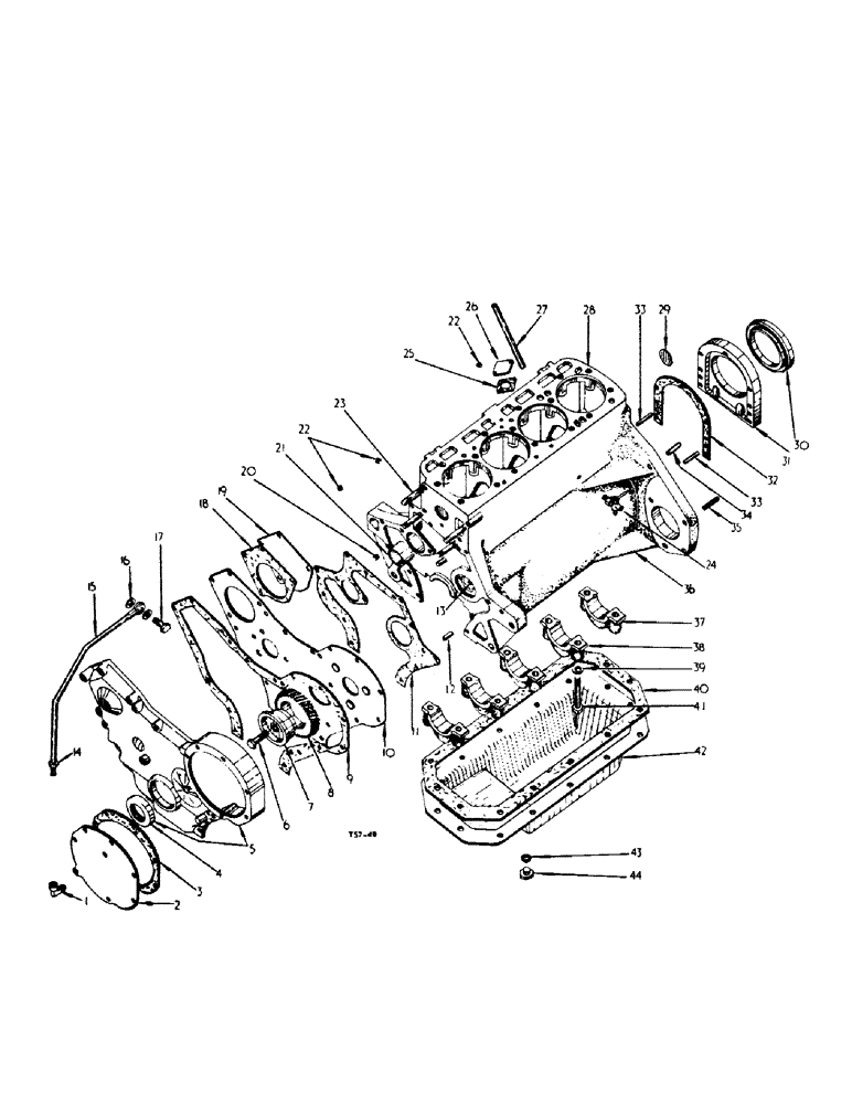Схема запчастей Case IH 384 - (12-08) - POWER, CRANKCASE, FRONT COVER AND OIL PAN Power