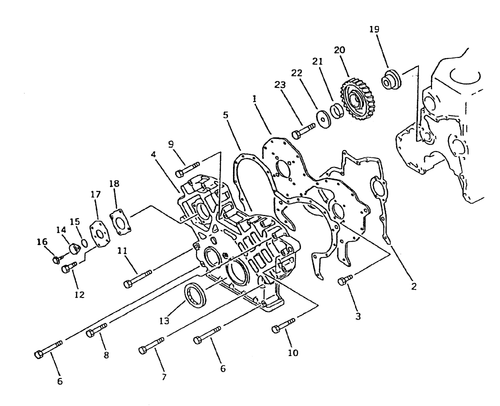 Схема запчастей Case IH 7000 - (C01-11) - FRONT COVER AND GEAR (KOMATSU) Engine & Engine Attachments