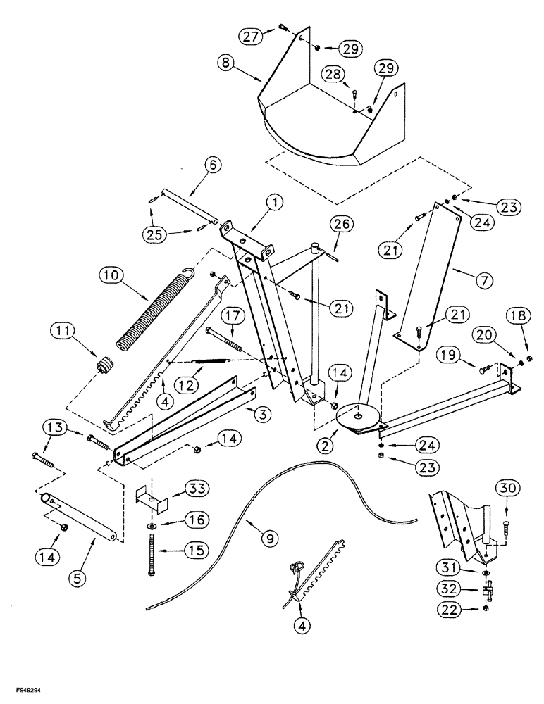Схема запчастей Case IH 1260 - (9A-006) - AUGER FEEDER, SUPPORT AND PIVOT ASSEMBLY, 1260 MACHINES (12) - CHASSIS