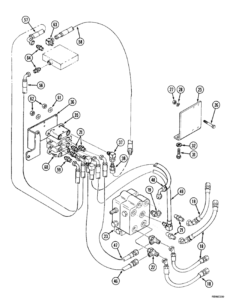 Схема запчастей Case IH L650 - (8-22) - HYDRAULICS - EXTERNAL VALVE (2 FUNCTION WITH SELF LEVELING) (08) - HYDRAULICS