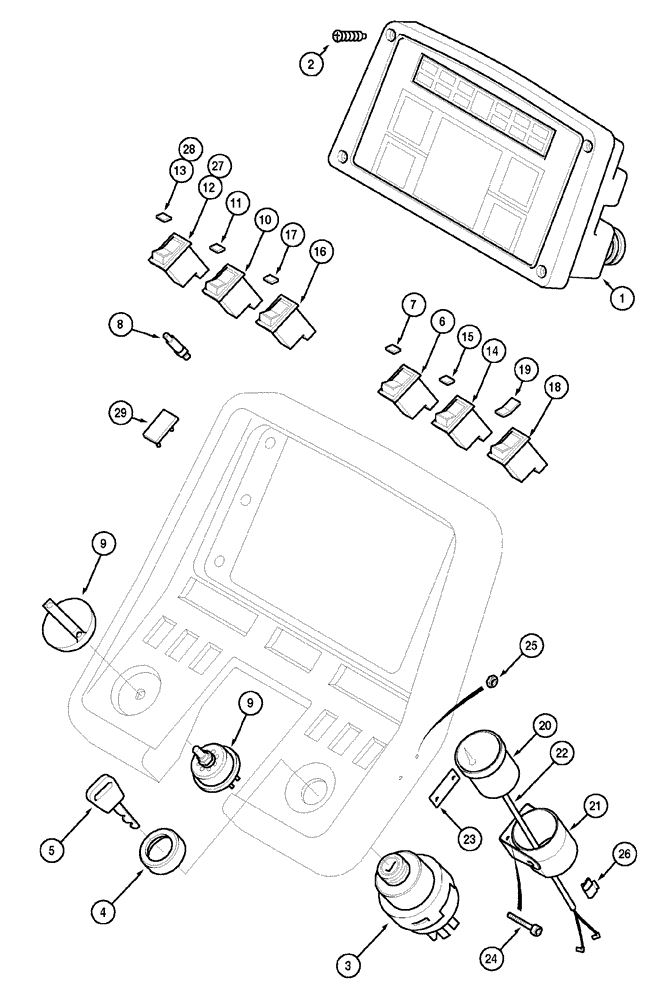 Схема запчастей Case IH MX80C - (04-11) - INSTRUMENT PANEL (04) - ELECTRICAL SYSTEMS