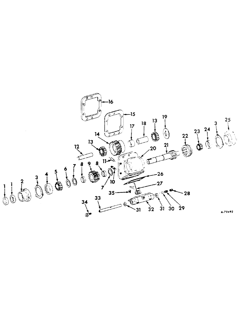 Схема запчастей Case IH 414 - (042) - POWER TAKE-OFF, 4141120G UP, 4202060G UP (14) - MAIN GEARBOX & DRIVE