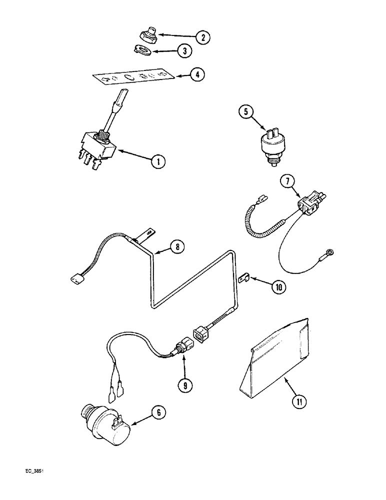 Схема запчастей Case IH 3230 - (4-038) - TWO SPEED POWER SHIFT CONTROL, TRACTOR WITHOUT CAB (04) - ELECTRICAL SYSTEMS