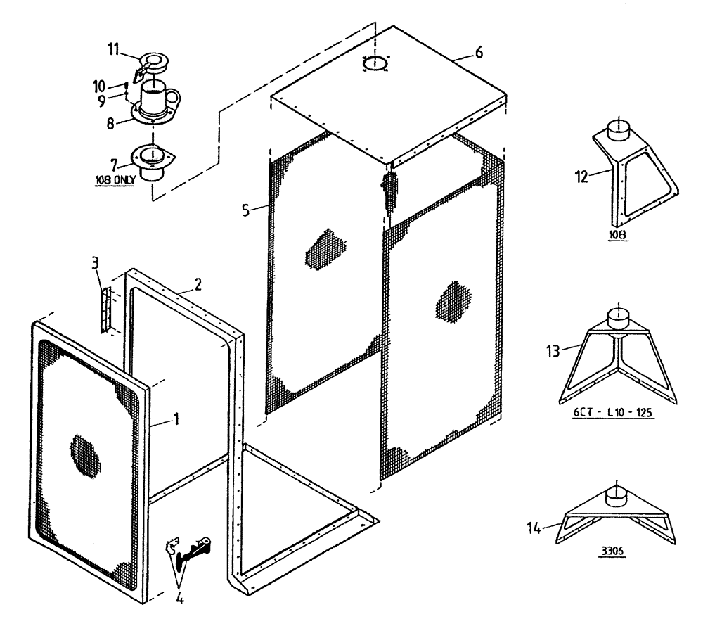 Схема запчастей Case IH 7700 - (C03[20A]) - AIR INLET SCREEN Engine & Engine Attachments