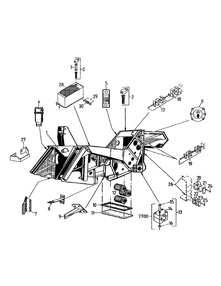 Схема запчастей Case IH 7000 - (G01-01) - LEG BASE CUTTER, CHASSIS Leg Base Cutter