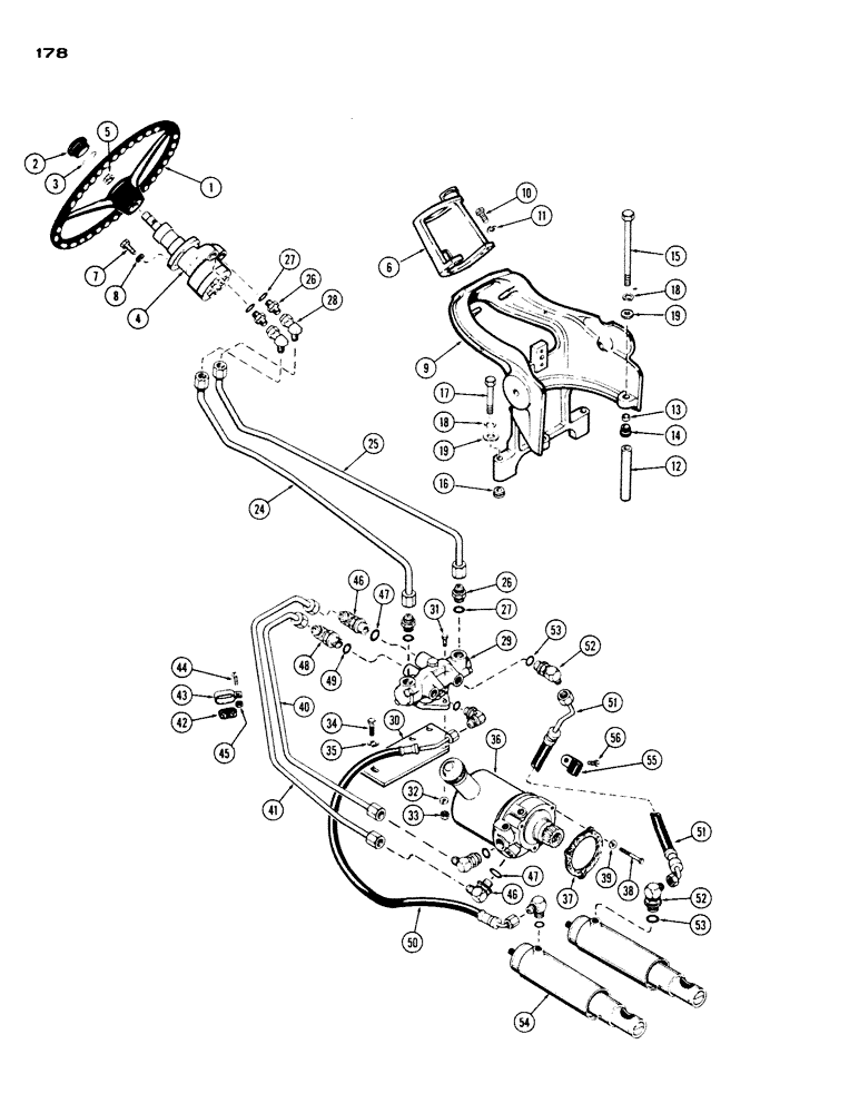 Схема запчастей Case IH 530 - (178) - 530, HYDROSTATIC STEERING (05) - STEERING