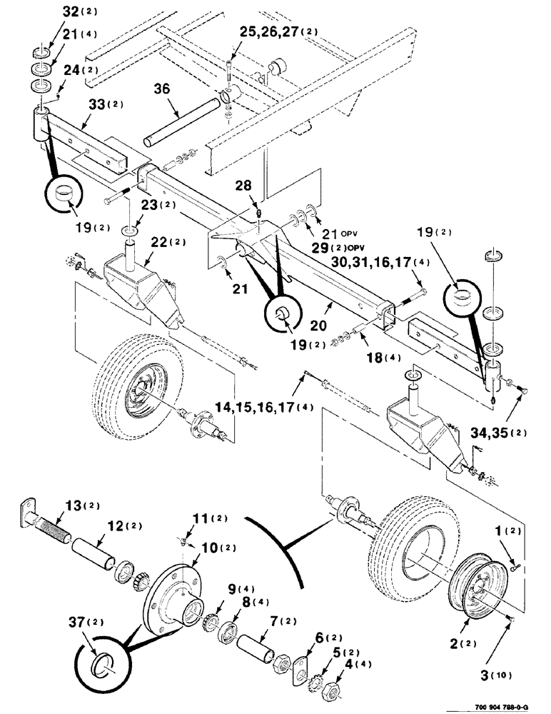 Схема запчастей Case IH 8825HP - (07-38) - TAIL WHEEL ASSEMBLY, STANDARD (09) - CHASSIS