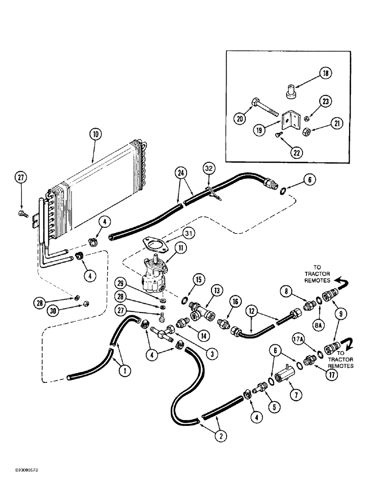 Схема запчастей Case IH 955 - (8-02) - BLOWER DIRECT DRIVE HYDRAULIC SYSTEM, 6 AND 8 ROW (08) - HYDRAULICS
