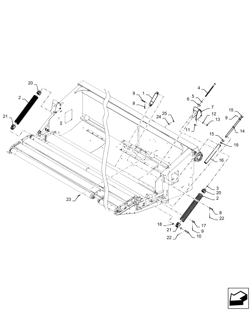 Схема запчастей Case IH 3016 - (60.220.01) - MECHANICAL FLOTATION, SPRING SUSPENSION (60) - PRODUCT FEEDING