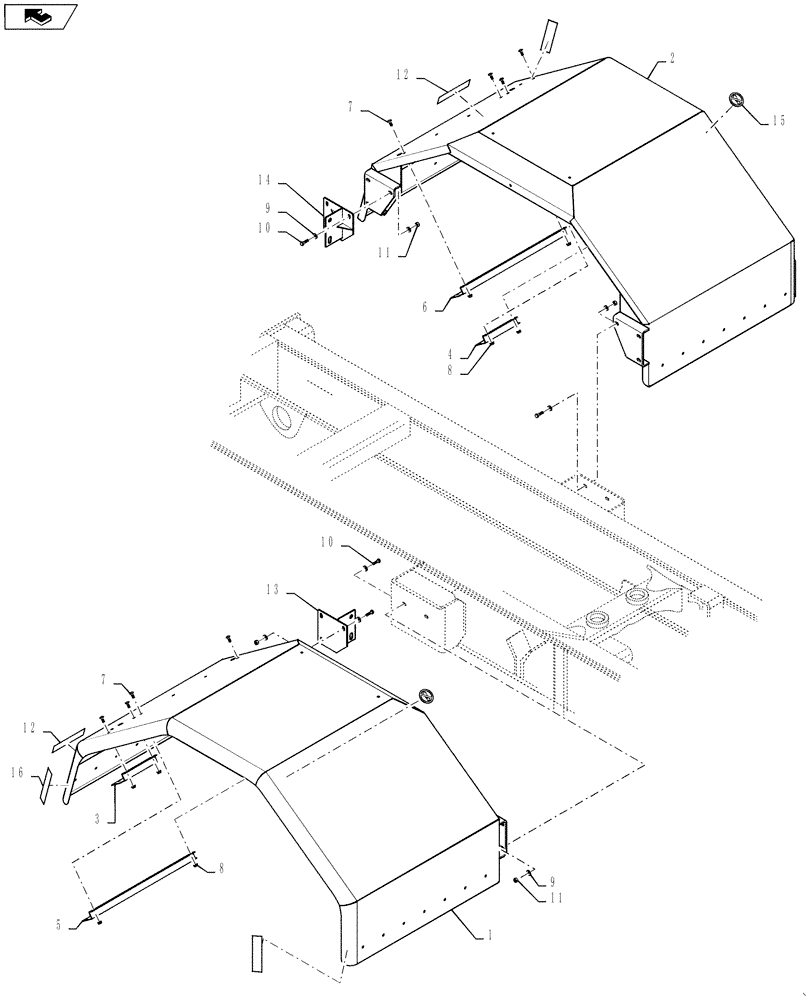 Схема запчастей Case IH TITAN 3530 - (90.116.01) - REAR FENDERS (90) - PLATFORM, CAB, BODYWORK AND DECALS