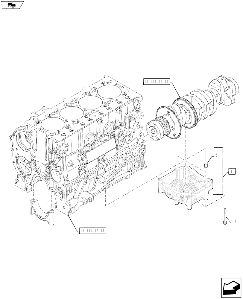 Схема запчастей Case IH FARMALL 65A - (10.110.02[01]) - BALANCER (10) - ENGINE