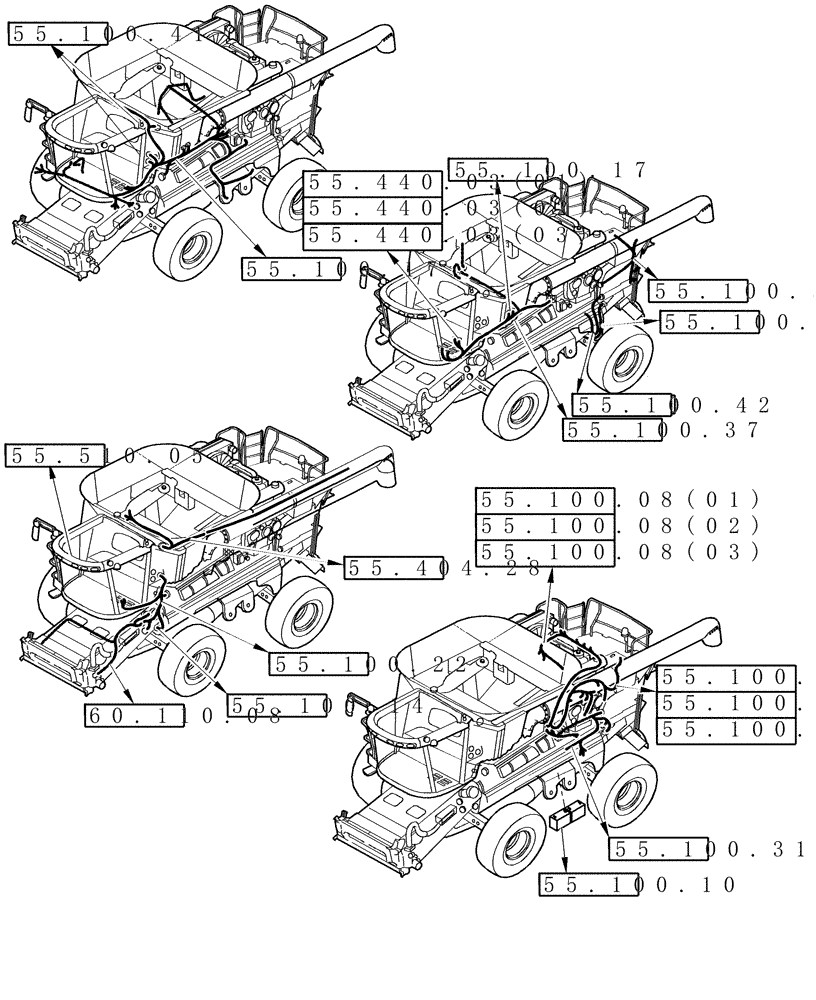 Схема запчастей Case IH 9120 - (55.000.00[01C]) - SECTION INDEX - ELECTRICAL, HARNESSES - 9120 (55) - ELECTRICAL SYSTEMS