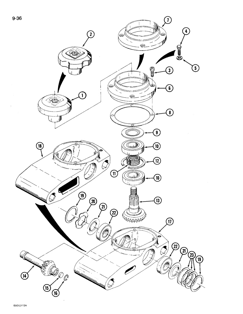 Схема запчастей Case IH 3309 - (9-36) - DISC DRIVE UNIT (03) - CHASSIS/MOUNTED EQUIPMENT
