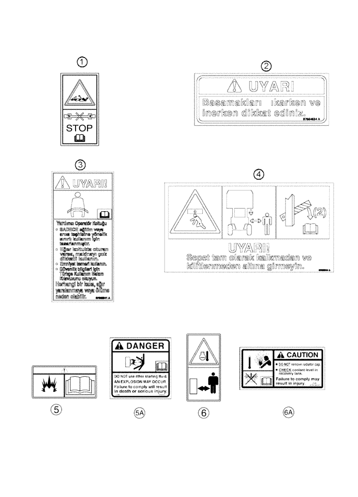 Схема запчастей Case IH 420 TIER 3 - (09F-24) - DECALS - CAUTION, WARNING AND DANGER (12) - CHASSIS