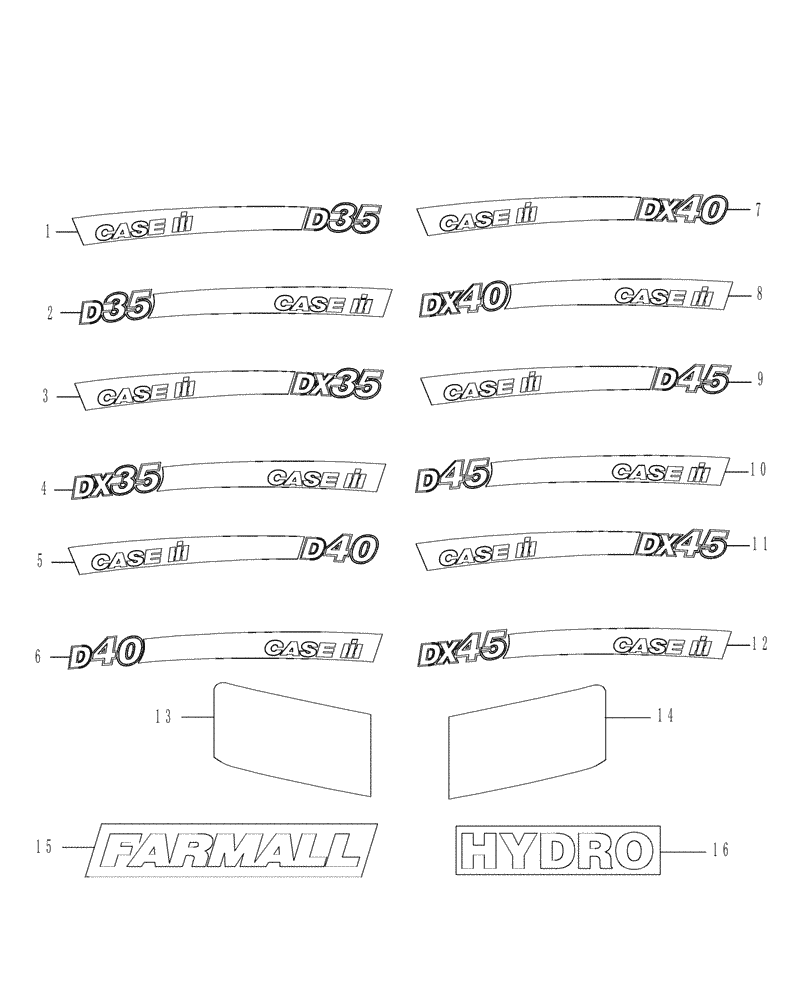 Схема запчастей Case IH DX35 - (08.07) - DECALS - IDENTIFICATION (08) - SHEET METAL