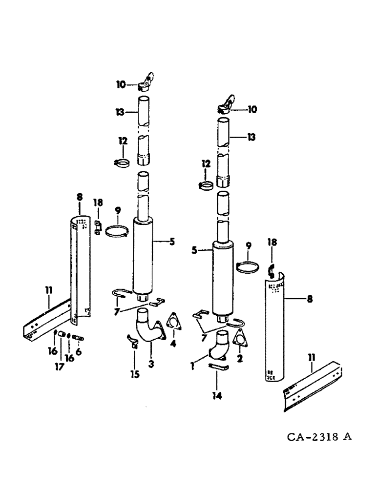 Схема запчастей Case IH 1568 - (12-14) - POWER, EXHAUST SYSTEM, 1568 TRACTORS Power