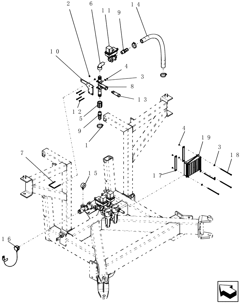 Схема запчастей Case IH SRX160 - (L.20.B[09]) - PLUMBING - WHEELED BOOM - PLUMBING ASSEMBLY L - Field Processing