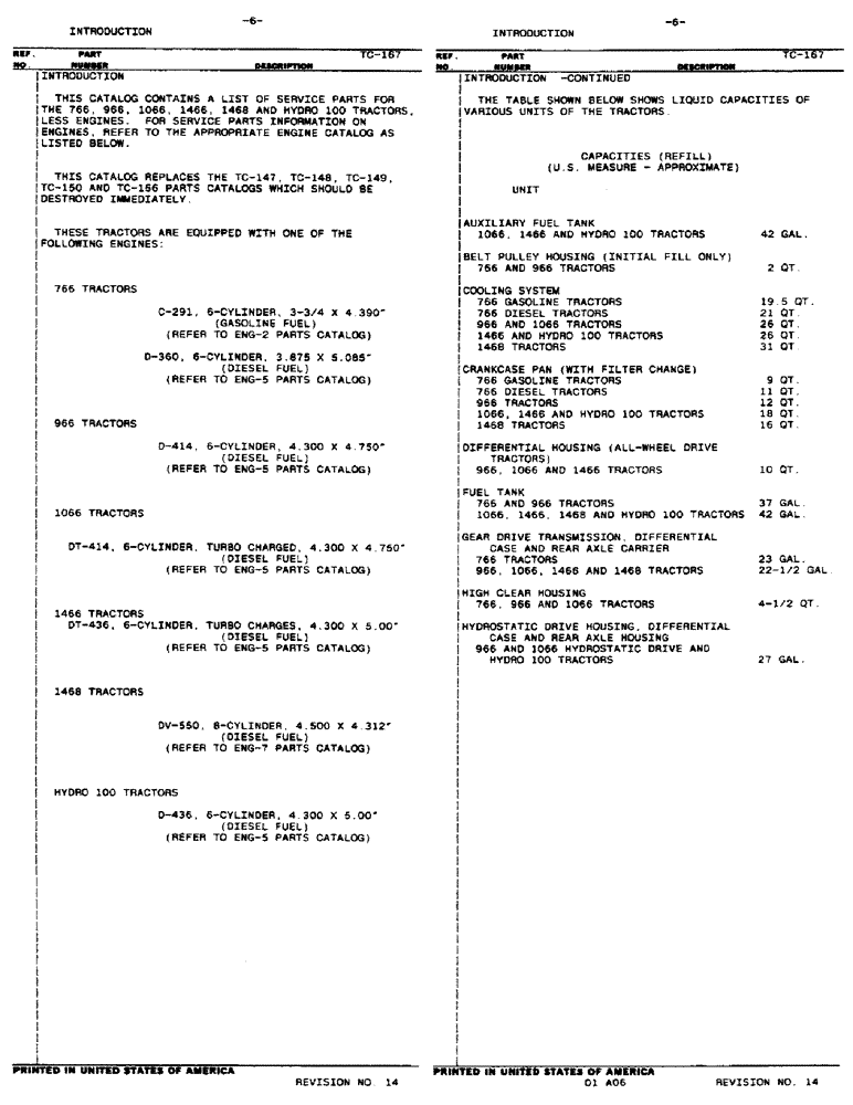 Схема запчастей Case IH HYDRO 100 - (01-6) - INTRODUCTION (00) - GENERAL
