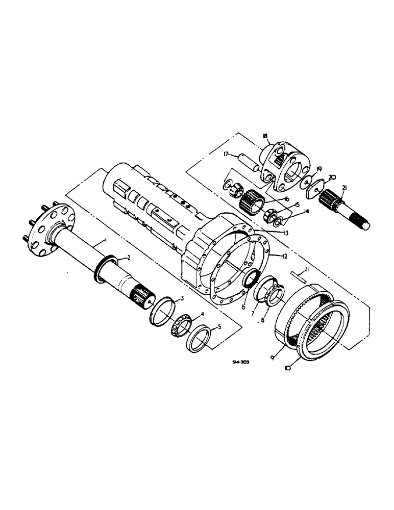 Схема запчастей Case IH 684 - (07-30) - DRIVE TRAIN, REAR AXLE, CARRIER AND CONNECTIONS (04) - Drive Train