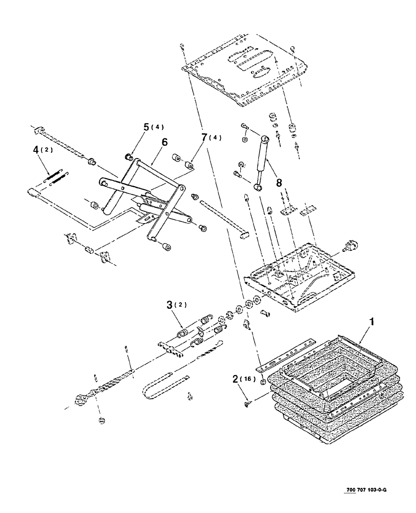 Схема запчастей Case IH 8840 - (07-016) - SEAT ASSEMBLY (S.N. CFH0031001 THRU CFH0031356) (90) - PLATFORM, CAB, BODYWORK AND DECALS