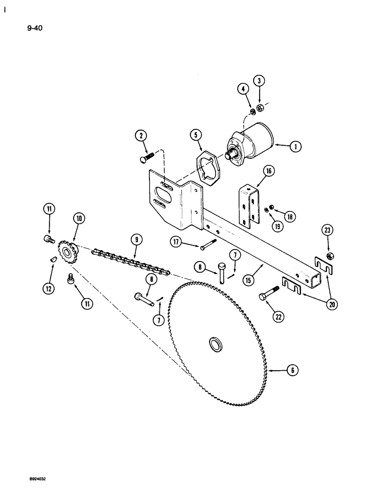 Схема запчастей Case IH 1010 - (9-040) - REEL DRIVE (58) - ATTACHMENTS/HEADERS
