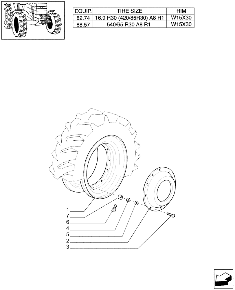 Схема запчастей Case IH MXM175 - (82.00[08]) - 4WD DRIVING WHEELS (11) - WHEELS/TRACKS