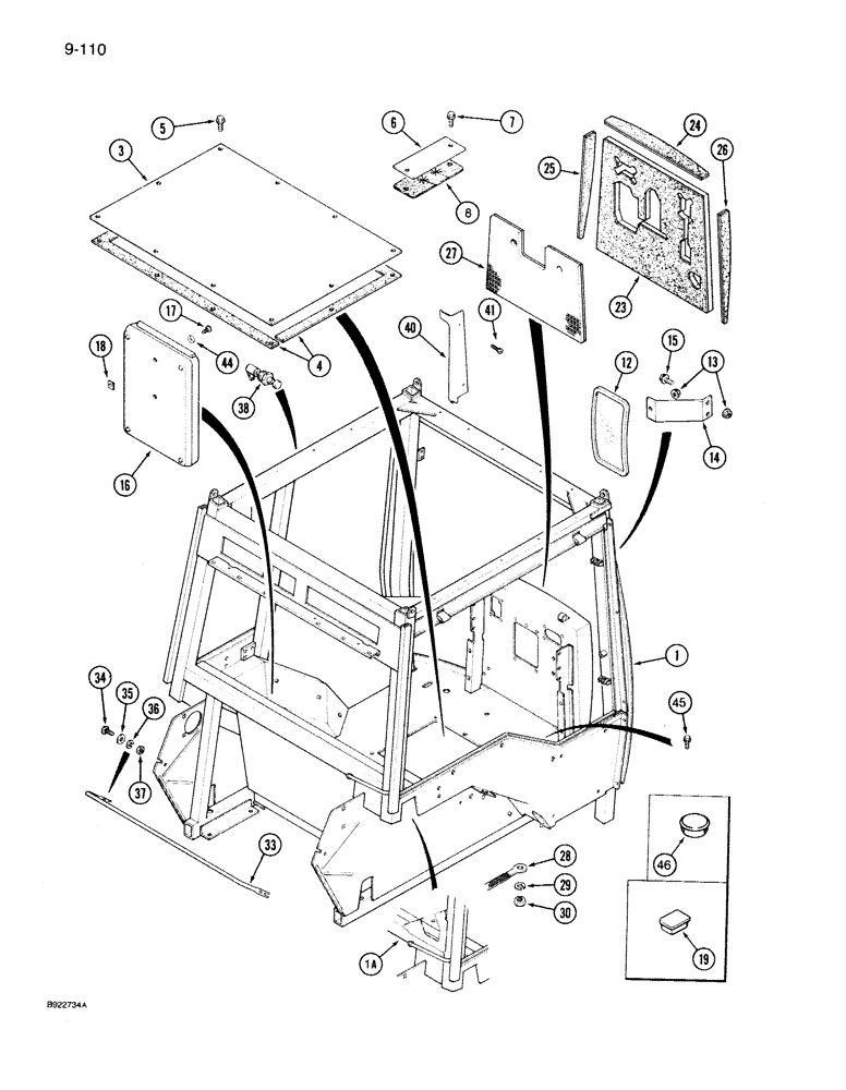 Схема запчастей Case IH 7130 - (9-110) - CAB FRAME (09) - CHASSIS/ATTACHMENTS